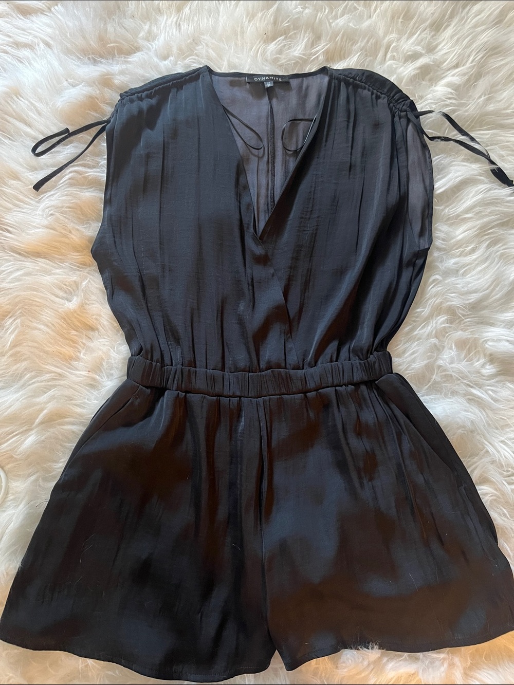 NWOT - Dynamite sleeveless v-neck black shorts romper